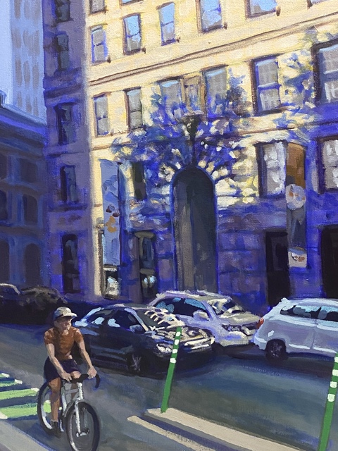 Golden Hour Light, (Barrington before Morris St), 4x5, Acrylic on Wood Panel, 2026. Jack Ross