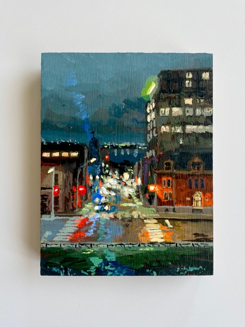 Prince Street from the Hill, 4x5, Acrylic on Wood Panel, 2026. Jack Ross