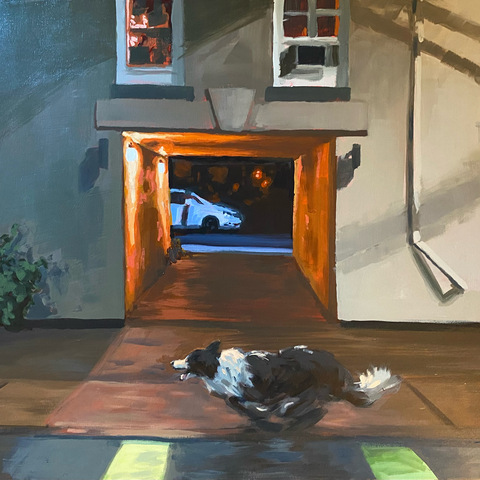 Running Club, 24"x30", Acrylic on Wood Panel. 2022. Jack Ross